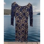 EUC Women's A.B.S Collection NavyBlue/Nude lace Dress Photo 2