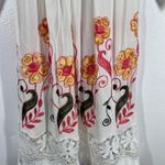 Gael Collection Embroidered Floral Peasant Dress Lace Trim‎ Bohemian Unitalla White Size M Photo 6