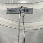 ZARA  Off-White Crew Neck Cotton T-shirt(Size Small) Photo 5