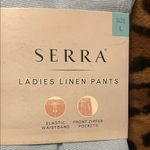 Serra  Ladies Linen Pants in Light Blue Photo 1