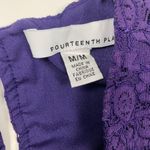 Fourteenth Place  Womens Lace Top Purple Size M Sleeveless Crew Neck Pullover Photo 3