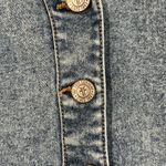 Frye  Denim Button Front Dress Small Sleeveless V-Neck Stretch Jean Mini Photo 4