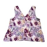 Johnny Was Pete & Greta Tank Top Women Large Blouse Purple Floral Semi Crop EUC Photo 3