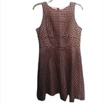 Loft  BLACK & TAN EYELET FIT AND FLARE DRESS Photo 1