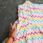 Unique Vintage  Multicolor Zig Zag Summer Dress Photo 4