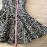 Rubin Singer Vintage Leather Black White Gray Print Collared Flounce Dress 0 Photo 64