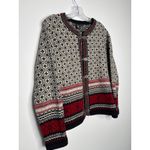 Vintage SKYR Norway Wool Cardigan Nordic Pewter Clasp Selbu snowflake medium Red Photo 5