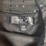 Crystal Sky Black Sequin Romper Spaghetti Strap Square Neck‎ XS NYE Night Party Photo 1