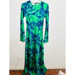 Free People THE WOLF GANG Calypso Green Blue Maxi Long Sleeve Dress sz Small Photo 2