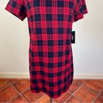 Lulus Cozy Corner Navy Blue and Red Plaid Dress Size XL Photo 4