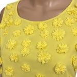 Ann Taylor Yellow 3D Floral Sleeveless Blouse Womens Top Size S Preppy Chic Photo 2