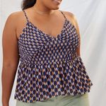 Anthropologie Women's Mesh, Strappy V-Neck Navy and Purple Camisole 3X Photo 0