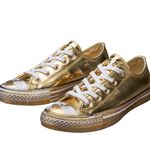 Converse  Chuck Taylor All Star CTAS OX Gold Lame Distressed Sneaker Holiday shoe Photo 2