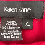 Karen Kane NEW Red Blouse top XLARGE  tie neck crossover hem Long Sleeve Photo 6