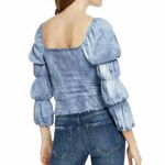 REWASH NWT,  Totally Tie Dye Smocked Ruffle-Trimmed Top Blue, Sz M Photo 1