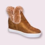 Jessica Carlyle suede fur trim sneaker booties Photo 1