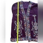 Soft Surroundings  Boho BELLA COZY TOPPER - FLEECE KNIT Embroidered Cardigan XL Photo 4