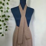 Vintage Taupe Tweed Midi Pleated Skirt with Tie Belt Tan Size undefined Photo 7