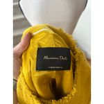 Massimo Dutti  Mustard Yellow Boucle Tweed Fringe Blazer Photo 4