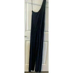 Krisa NWT REVOLVE Black One Shoulder jumpsuit Size XSmall wide leg Full Length Photo 2