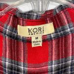 Kori  America Plaid Button Front Tunic Medium Photo 3