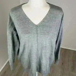 FAVLUX  Grey V-Neck Pullover Sweater Size Large Photo 1