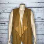 Max Studio Size XL Caramel Faux Fur Teddy Open Front Drape Duster Vest Jacket Photo 1