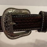 Nocona Womens Western Faux Leather‎ Belt with carved detail and embellishment SM Photo 0