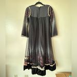 NWT Small Bridgerton Style Black Polka Dot Floral Rose Dress Choli Sari w Ruby Photo 9