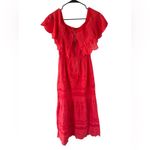 Alice + Olivia Pansy Red Embroidered Off-the-Shoulder Maxi Dress Photo 6