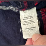 Rails Rayon Flannel Boxy Dolman Sleeve Button Up Shirt Navy Red Size Medium Photo 5