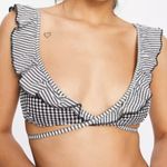 Aerie NWT  Seersucker Gingham Wrap Ruffle Bikini Top Size‎ Medium Photo 0