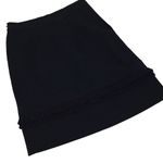 Diane Von Furstenberg  Womens Pencil Straight Skirt Pleated Ruffle Black Size 2‎ Photo 0