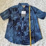 Free People Sandrine Rose by Women's Blue Tropical Western Short Sleeve Shirt XS Photo 5