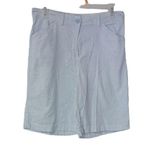 White Stag  Bermuda Seersucker‎ Flat Front Shorts White Blue Striped Size 6 Photo 0
