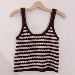 Madewell Open-Stitch Sweater Tank Sand Stripe Sleeveless Top Photo 6