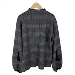 Molly Bracken Gray And Black Plaid Puff Sleeve Sweater Size XS/Small Photo 1