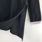 Cloth by Design New Convertible Side Slit Sweater Contrast Trim Black Purple Photo 7