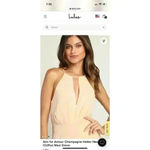Lulus NWT  Aim for amour champagne halter maxi dress medium NWT Photo 3