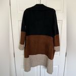 Max Studio Women's Black, Beige, and Brown Colorblock Sweater Cardigan Size XS Photo 6