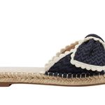 Bandolino Navy Blue Braylin Bow Tie Scallop Trim Espadrille Slide Sandals NEW Photo 3