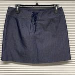 EXPRESS NWT Blue Sailor Button Front Lace Up Back Mini Skirt Photo 2