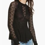 Free People Intimately  No Limits Lace Inset Layering Top Green L Photo 3