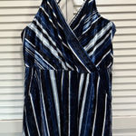 Live to be spoiled Blue Velvet Dress V Neck Adj Straps Size XL Pockets Elastic Photo 0