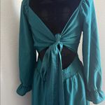 Elegant Teal Long Sleeve Dress Green Size L Photo 11