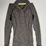 Lululemon athletica Think Fast Pullover in Mini Check Pique Heathered Black | 2 Photo 0