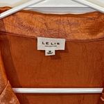 Le lis  Women's 100% Button down Blouse Size Large Colorful Silk Like Lightweight Photo 7