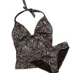 Jantzen  Tankini Swimsuit 2pc Bikini Brown Halter Tropical Palm 10 Photo 2