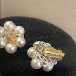 Elegant Pearl and Crystal Flower Earrings White Photo 1