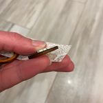 Handmade wooden earrings with marble look detail for pierced ears, size shown Brown Photo 3